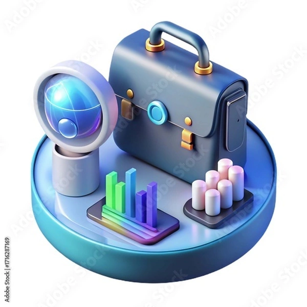 Obraz Flat vector infographic of technology ai concept