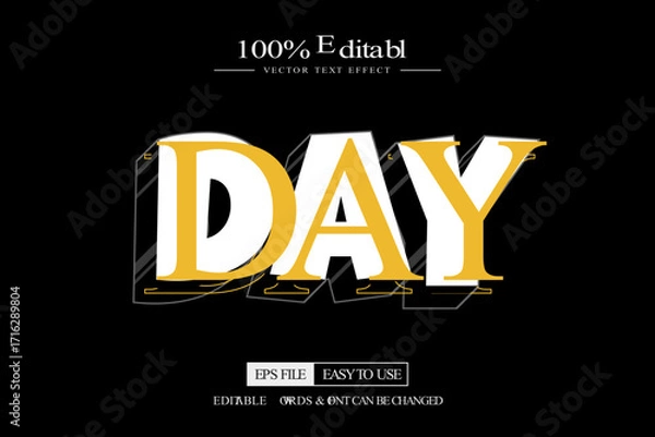 Obraz Day yellow simple editable text effect