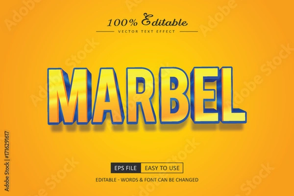 Fototapeta Marbel editable text effect