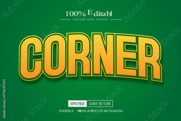 Obraz Corner yellow editable text effect