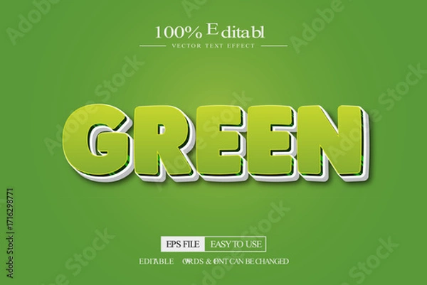 Obraz Green text effect editable text effect