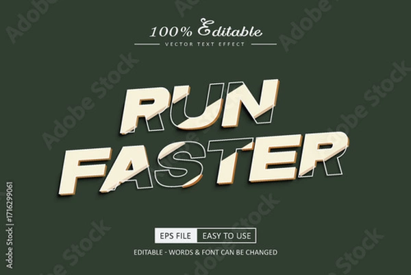 Obraz Run faster editable text effect sunning style