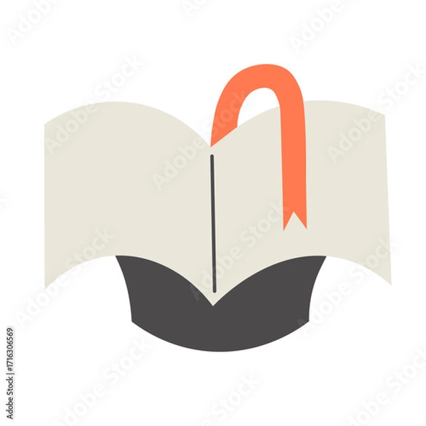 Fototapeta graduate cap as book in doodle style in vector. element for decor postcard design print sticker poster