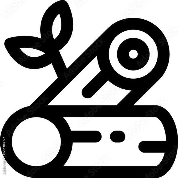 Fototapeta wood line icon. Clean and minimalist vector icon for websites, mobile apps, presentations, and logos. Fully scalable and customizable for any project.