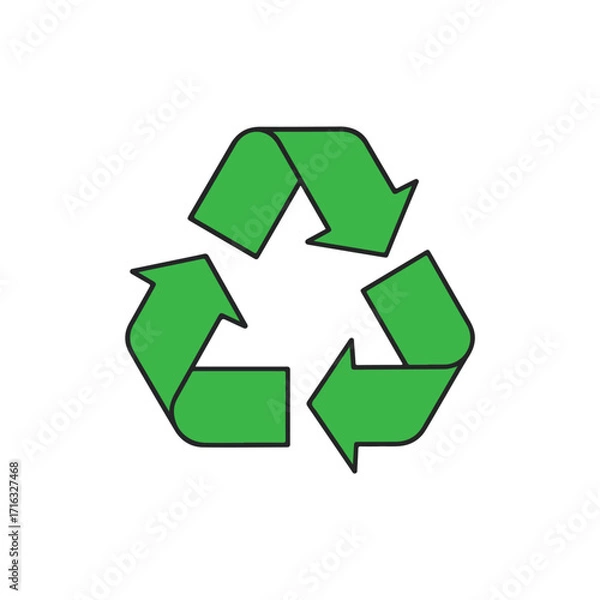 Fototapeta Recycling Symbol Vector Illustration Modern Design Green Arrows