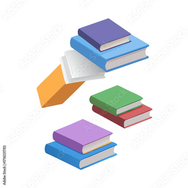 Fototapeta stack of books isolated on white