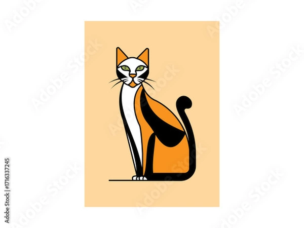 Obraz   Cat  vector illustration. Icon And  Logo Set.