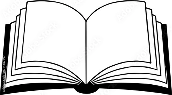 Obraz wahite and black book shiluette icon