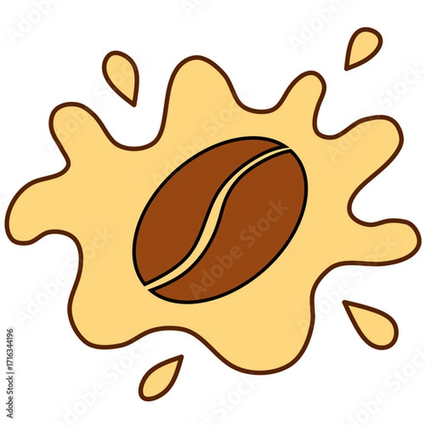 Obraz Coffee bean splash illustration