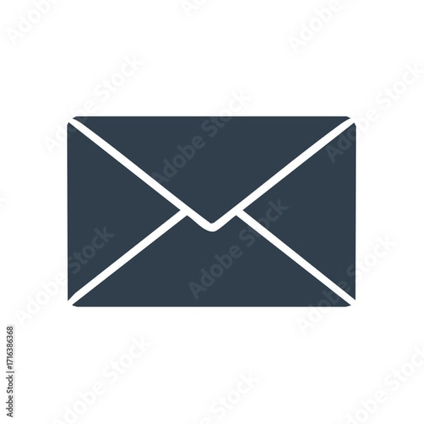 Fototapeta Dark blue envelope icon represents communication conveying messages and mailing services for business and personal correspondence