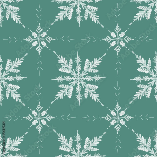Fototapeta vector seamless pattern with snowflakes