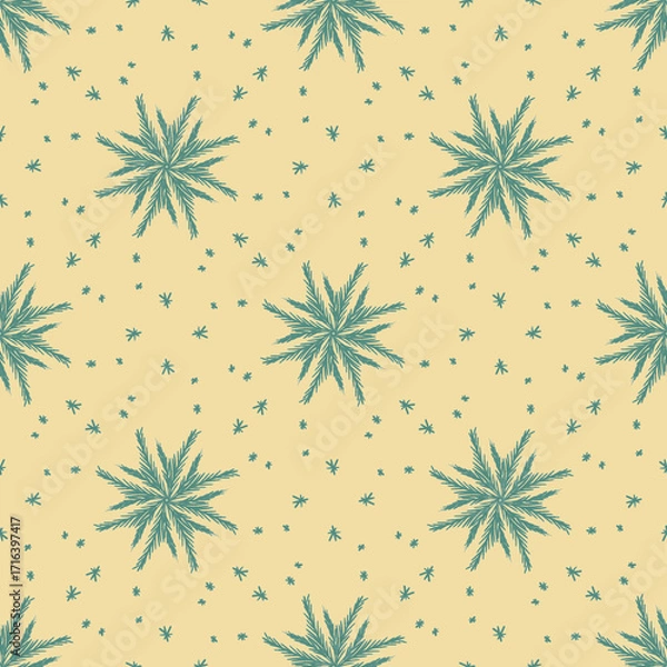 Fototapeta seamless background with stars and snowflake 