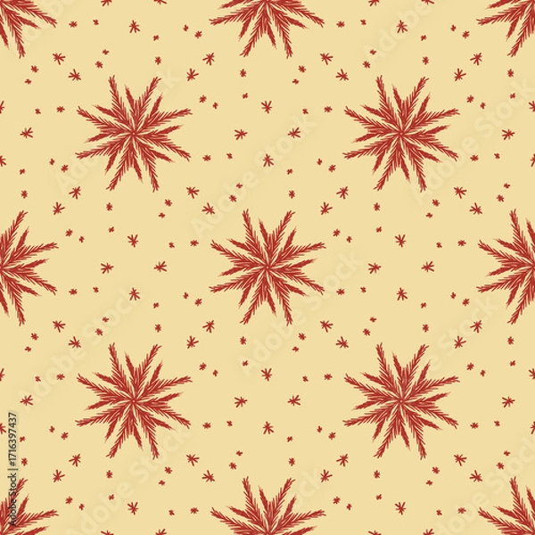 Fototapeta seamless background with stars and snowflake 
