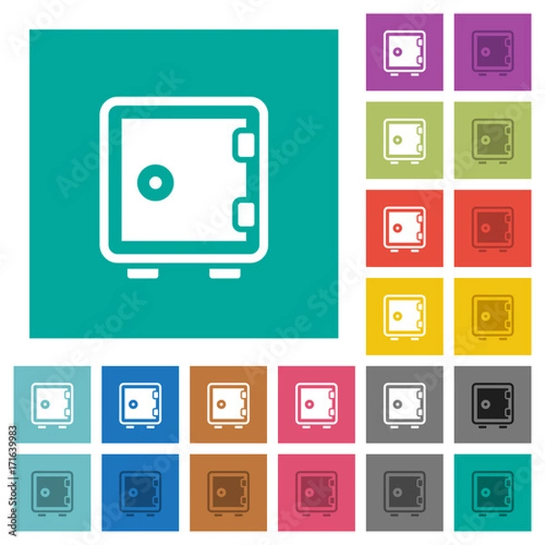 Obraz Single strong box square flat multi colored icons