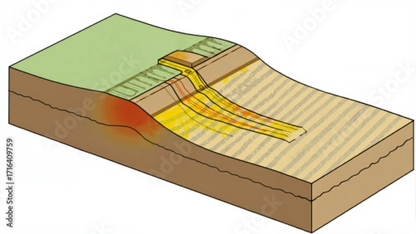 Fototapeta Understanding geological layers and formations in a scenic landscape