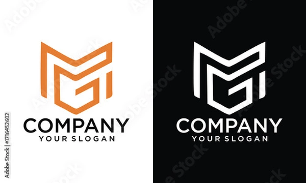 Fototapeta Creative MG GM Logo Monopgram Icon Vector Template