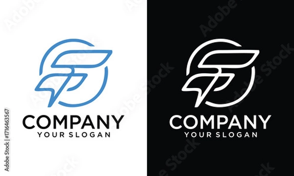 Fototapeta Creative Modern abstract letter F logo design