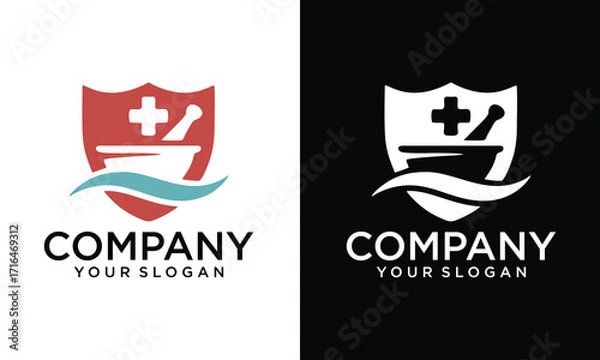 Fototapeta Creative Pharmacy Concept Logo Design