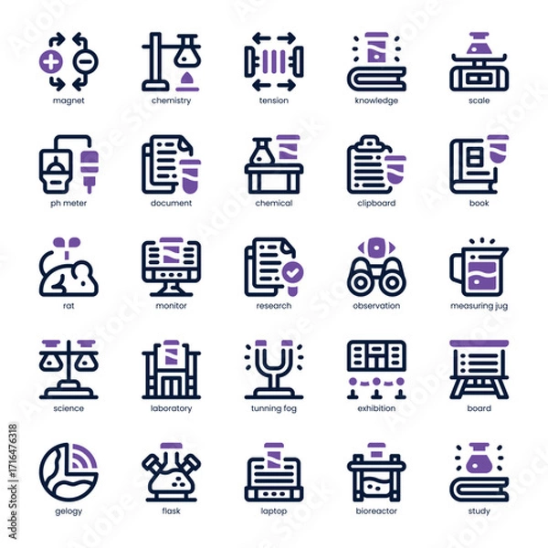 Fototapeta Scientific Discovery Icon pack for your website, mobile, presentation, and logo design. Scientific Discovery Icon dual tone design. Vector graphics illustration and editable stroke.