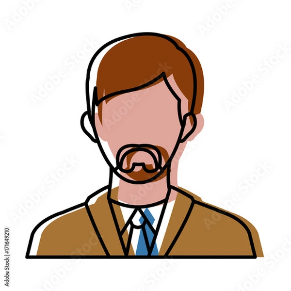 Fototapeta Businessman avatar cartoon icon vector illustration graphic design