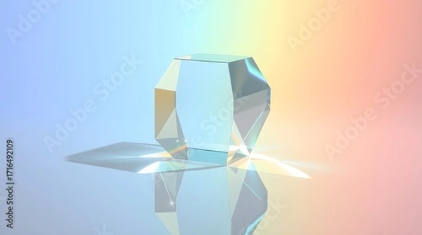 Obraz Ultra Clear Rainbow Refraction from Glass Prism, Perfect for Posters, Flyers, and Social Media