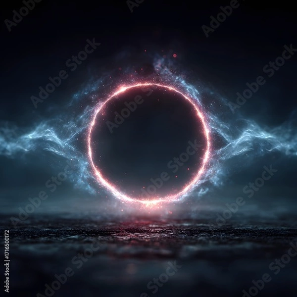 Fototapeta Starburst glowing inside cosmic energy circle high resolution picture
