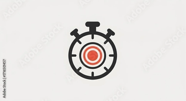 Obraz Icon of stopwatch with target circle inside