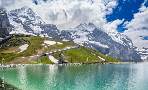 Obraz Fallbodensee lake near Kleine Scheidegg station