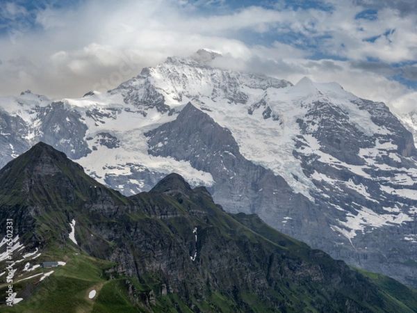 Obraz Monch and Jungfrau peaks from Manlinchen, Switzerland