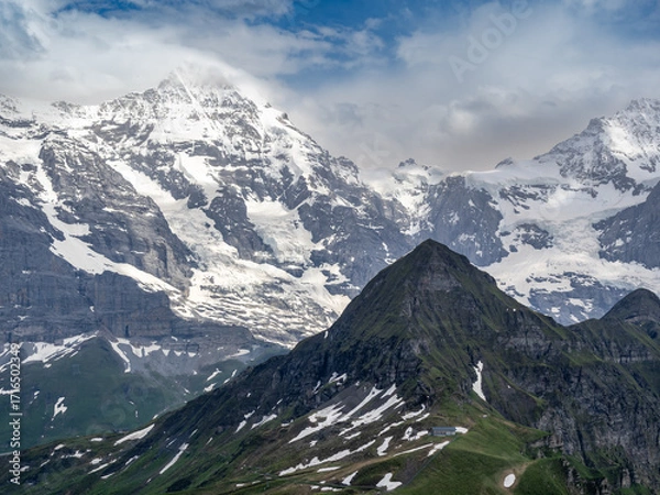 Obraz Monch and Jungfrau peaks from Manlinchen, Switzerland