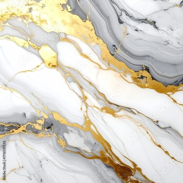 Fototapeta Abstract marble texture with gold accents