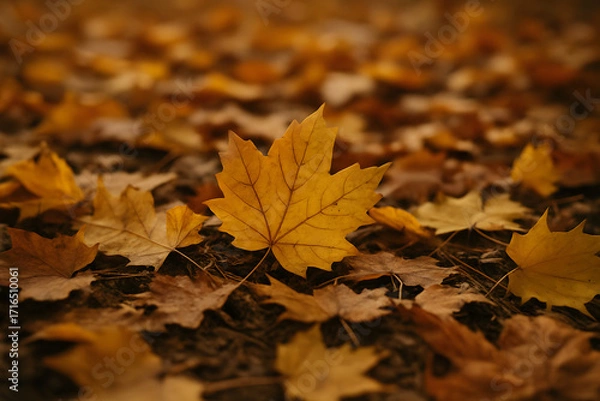 Obraz autumn leaves on the ground