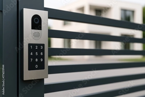 Obraz Smart video intercom system installing on modern gate