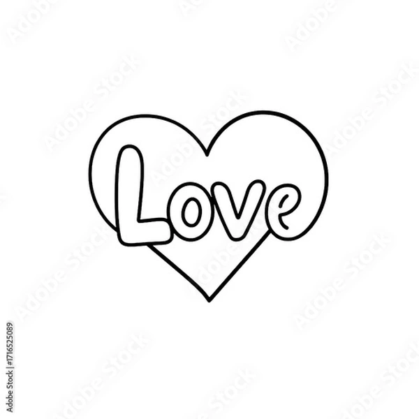 Obraz love illustration sticker vector