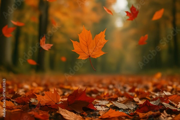 Obraz fallen autumn leaves