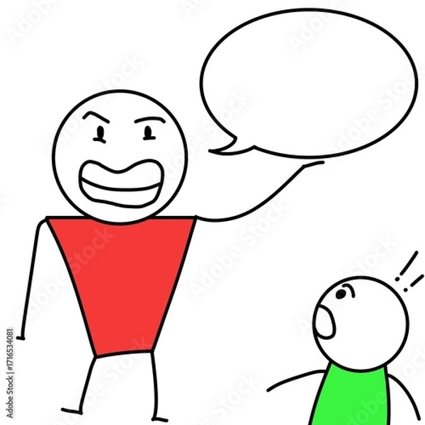 Obraz The stick figures, one angry and one surprised.