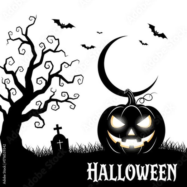 Obraz halloween background with pumpkins