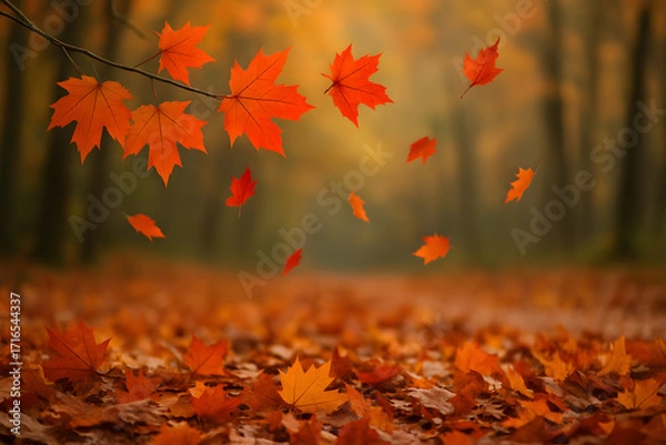 Obraz autumn leaves on the ground