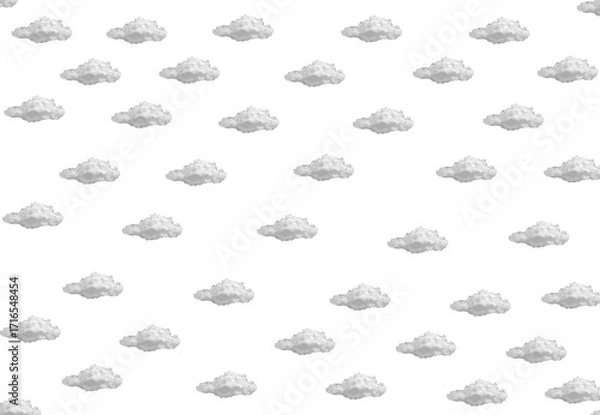 Fototapeta A minimalist sky frozen in repetition, where each cloud is a quiet echo of serenity.