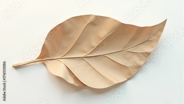 Fototapeta Majestic dried leaf resting on a smooth surface, capturing nature's intricate details in a serene composition