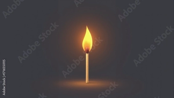 Fototapeta Flickering flame dances softly in the dim glow, illuminating the quiet evening atmosphere with warmth and light