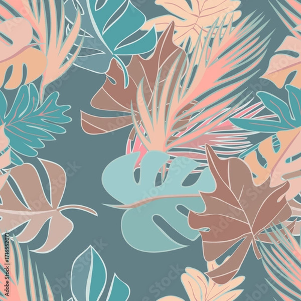 Fototapeta Jungle Leaves Seamless Pattern 