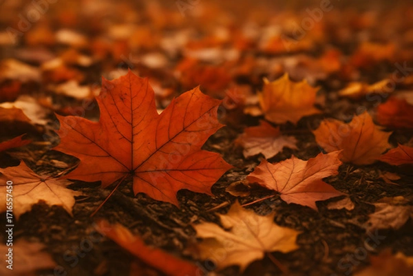 Obraz fallen maple leaves