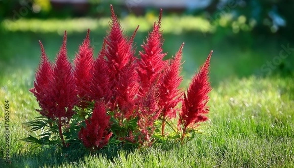 Fototapeta Czerwona Astilbe Tawu Ka W Ogrodzie