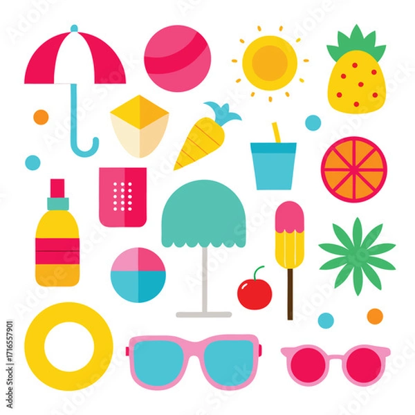 Obraz colorful summer vector design icon set 