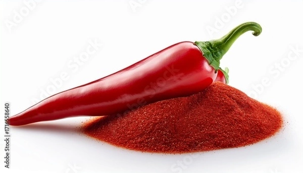 Fototapeta Red Hot Chili Peppers Isolated On White Background