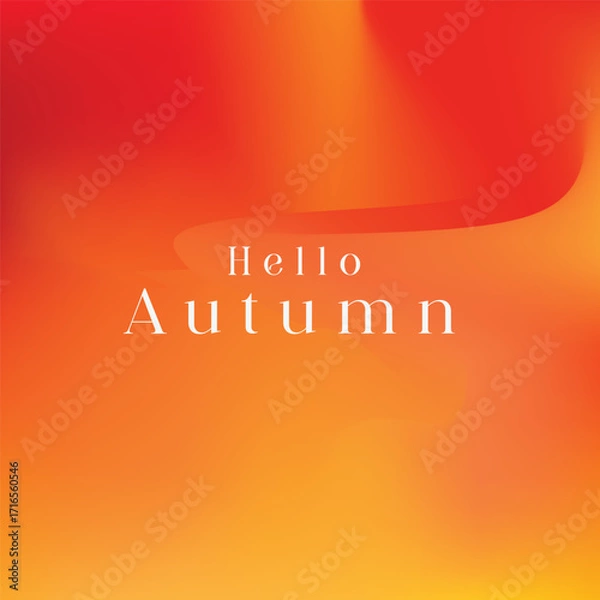Fototapeta Gradient Autumnal Background with a Warm Palette and Elegant Hello Autumn Text Overlay