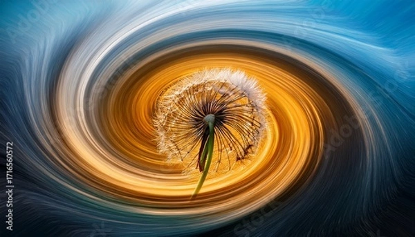 Fototapeta Spirale Circle Abstract Wave Graphic Digital Artwork Based On Dandelion Picture