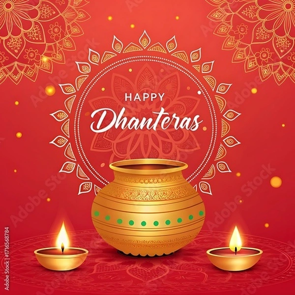Fototapeta Celebrating Diwali: A Festive Pot of Prosperity