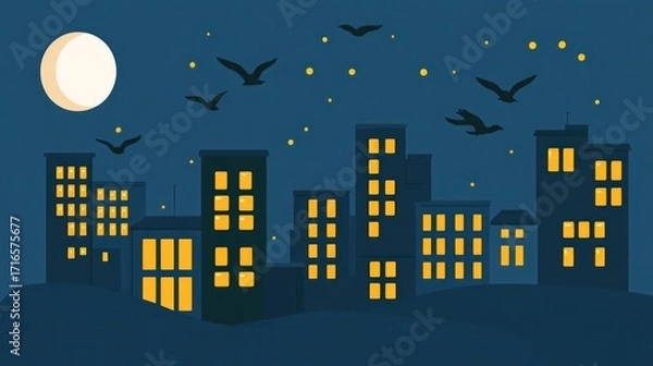 Fototapeta Cityscape nighttime